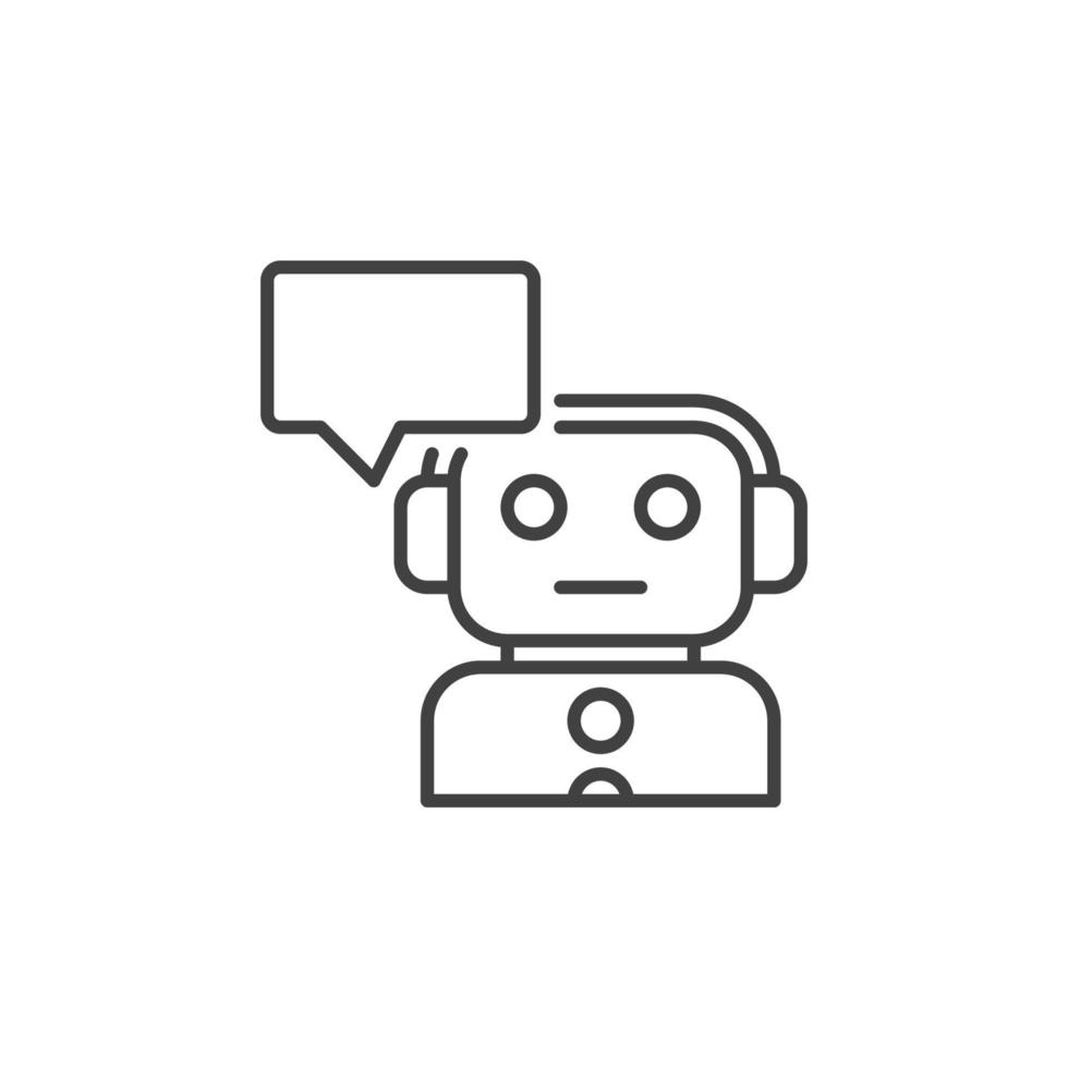 chatbot talande vektor kommunikation teknologi begrepp tunn linje ikon
