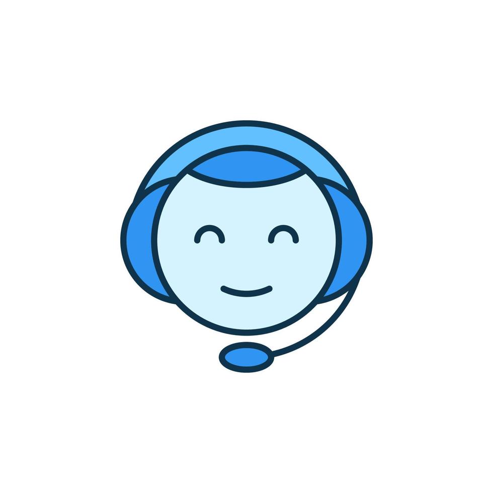 chatbot huvud med headsetet vektor begrepp färgad ikon