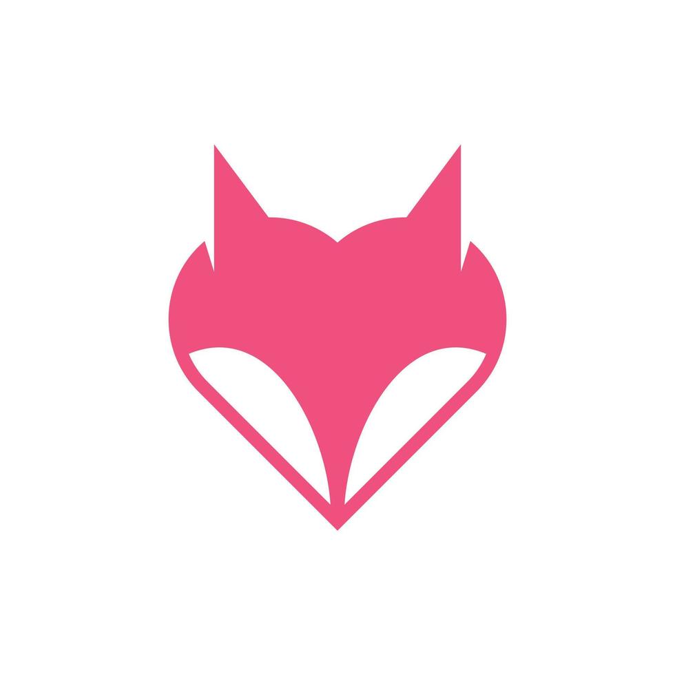 Fuchs Kopf mit Liebe minimalistisch modern Logo vektor