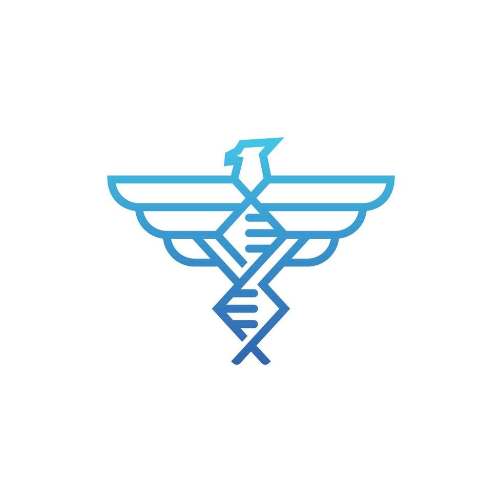 fliegend Adler DNA Linie modern kreativ Logo vektor