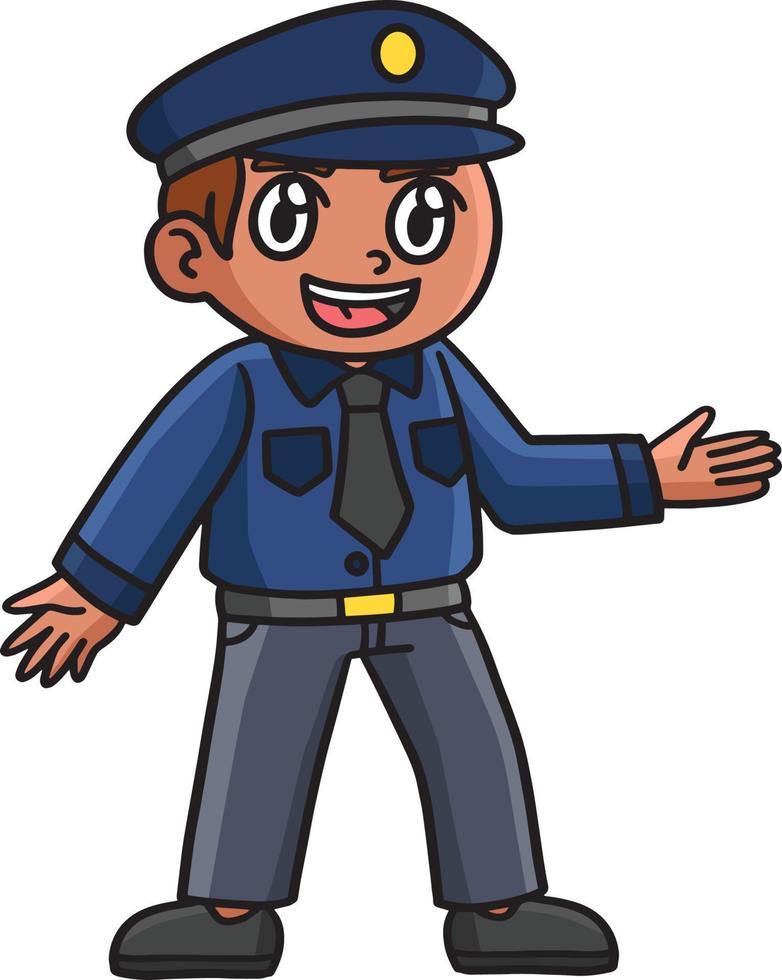 polis tecknad serie färgad ClipArt illustration vektor