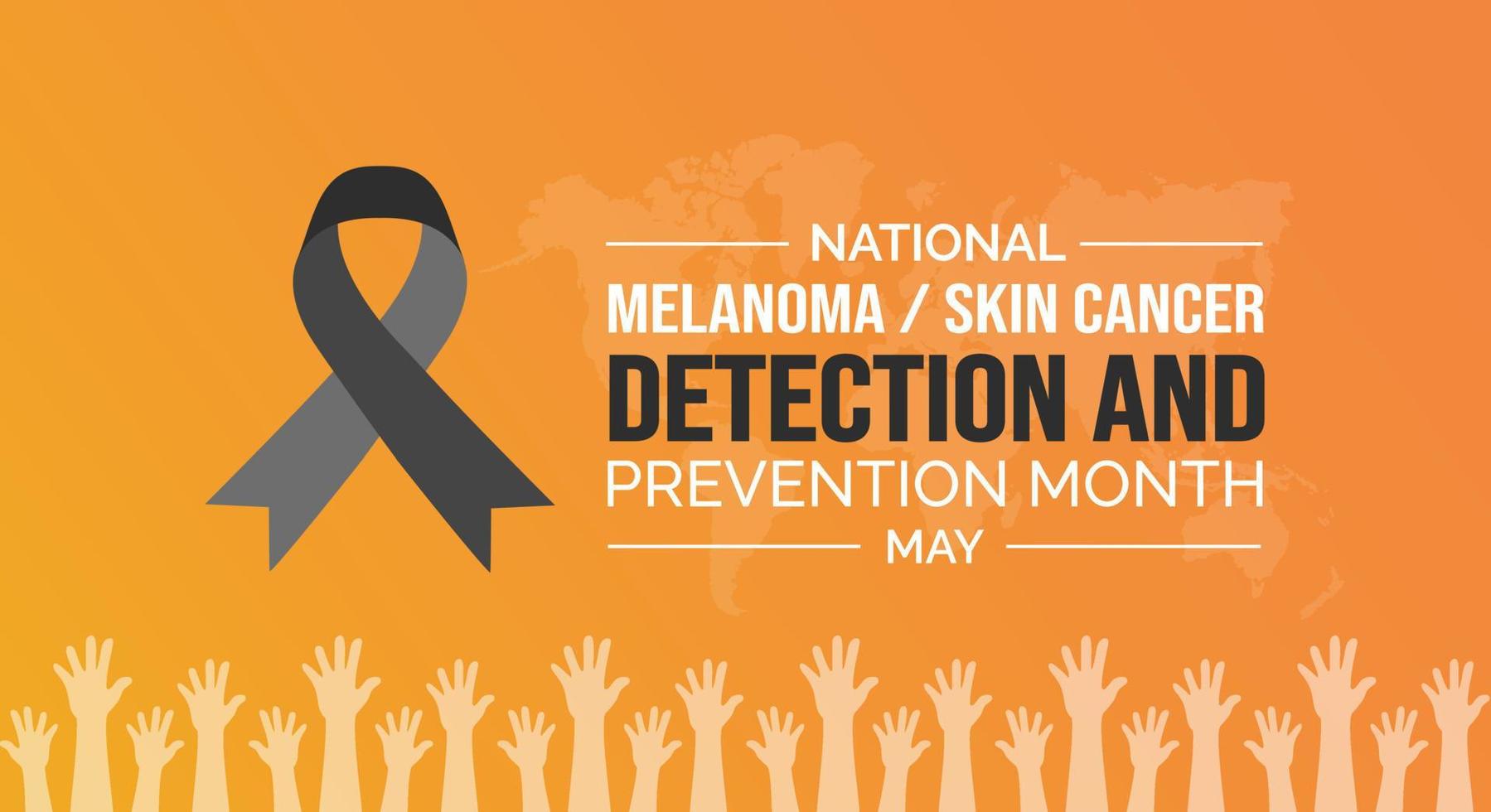 nationell melanom hud cancer upptäckt och förebyggande månad bakgrund eller baner design mall berömd i Maj vektor