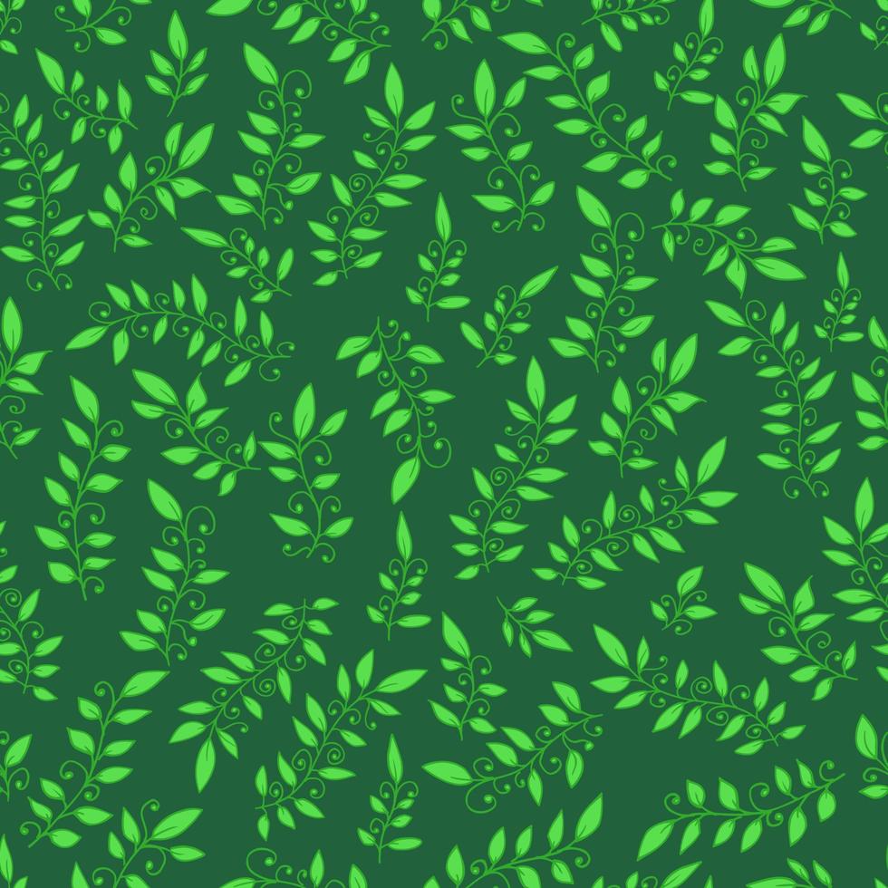sömlös mönster grön löv platt vektor mall.
