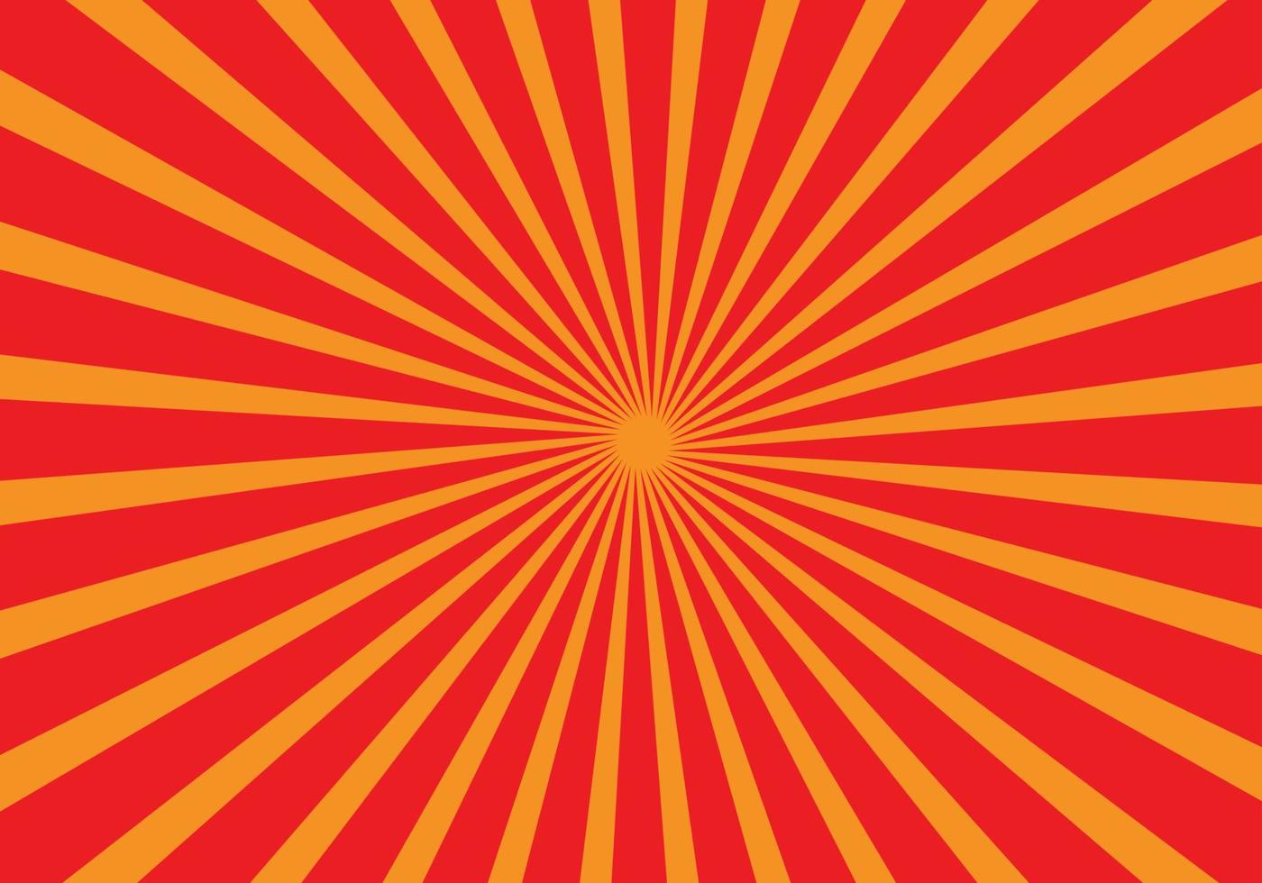 radiell solstrålar på röd bakgrund vektor