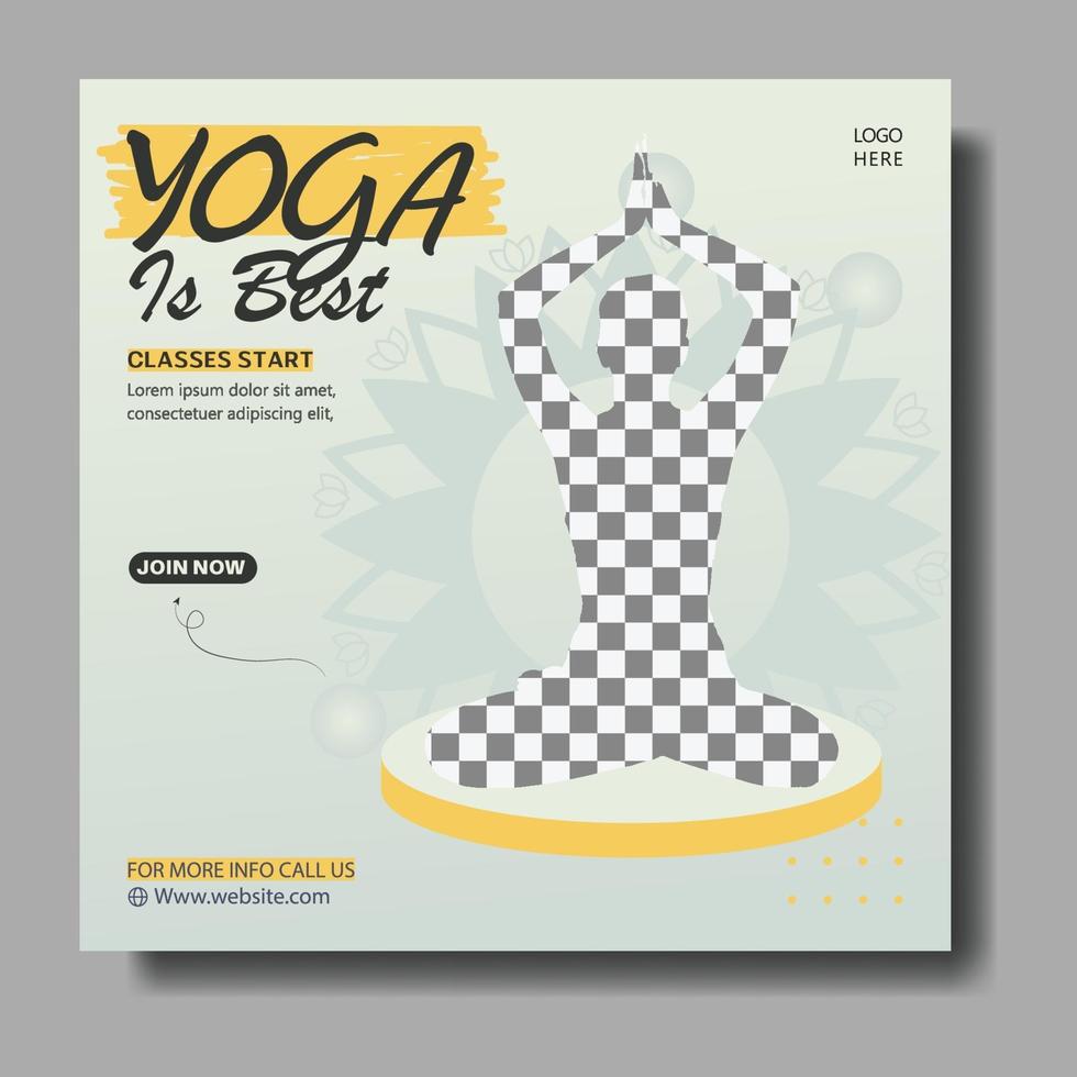 Yoga-Klasse Social Media Banner Vorlage vektor