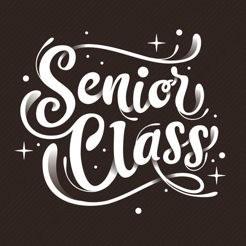 Senior klass typografi vektor