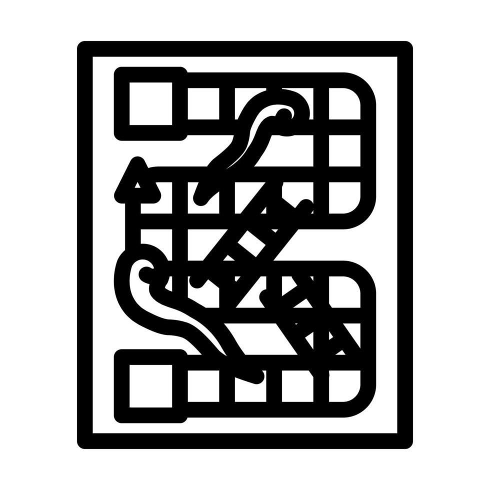 Schlangen und Leitern Spiel Tafel Tabelle Linie Symbol Vektor Illustration