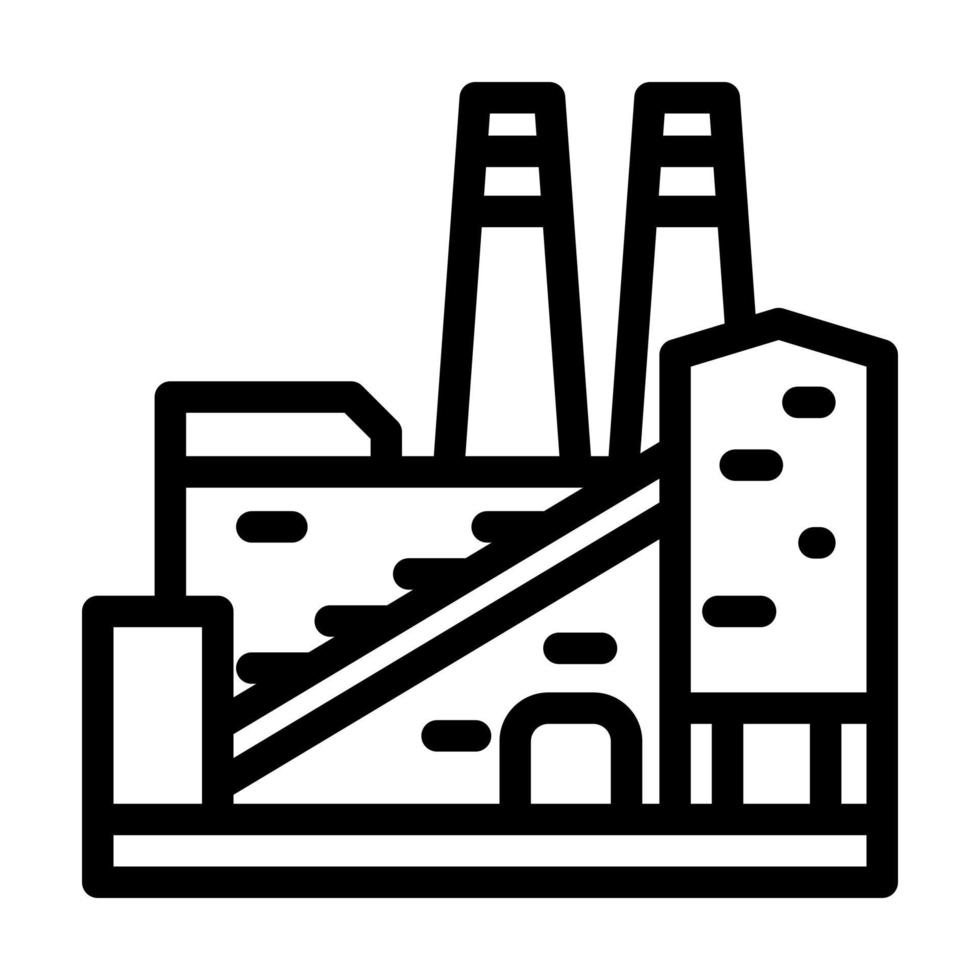 Verkokung Pflanze Stahl Produktion Linie Symbol Vektor Illustration