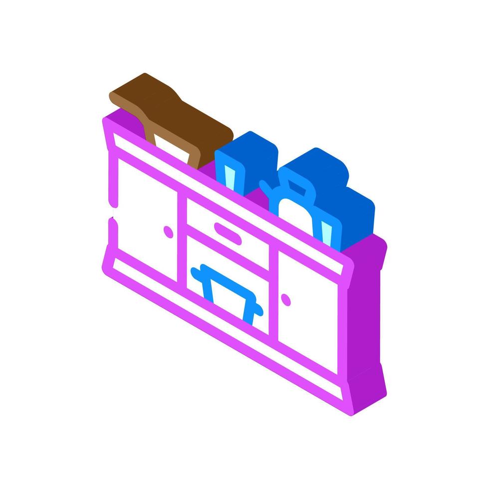 abspielen Küche Spielzeug Kind isometrisch Symbol Vektor Illustration