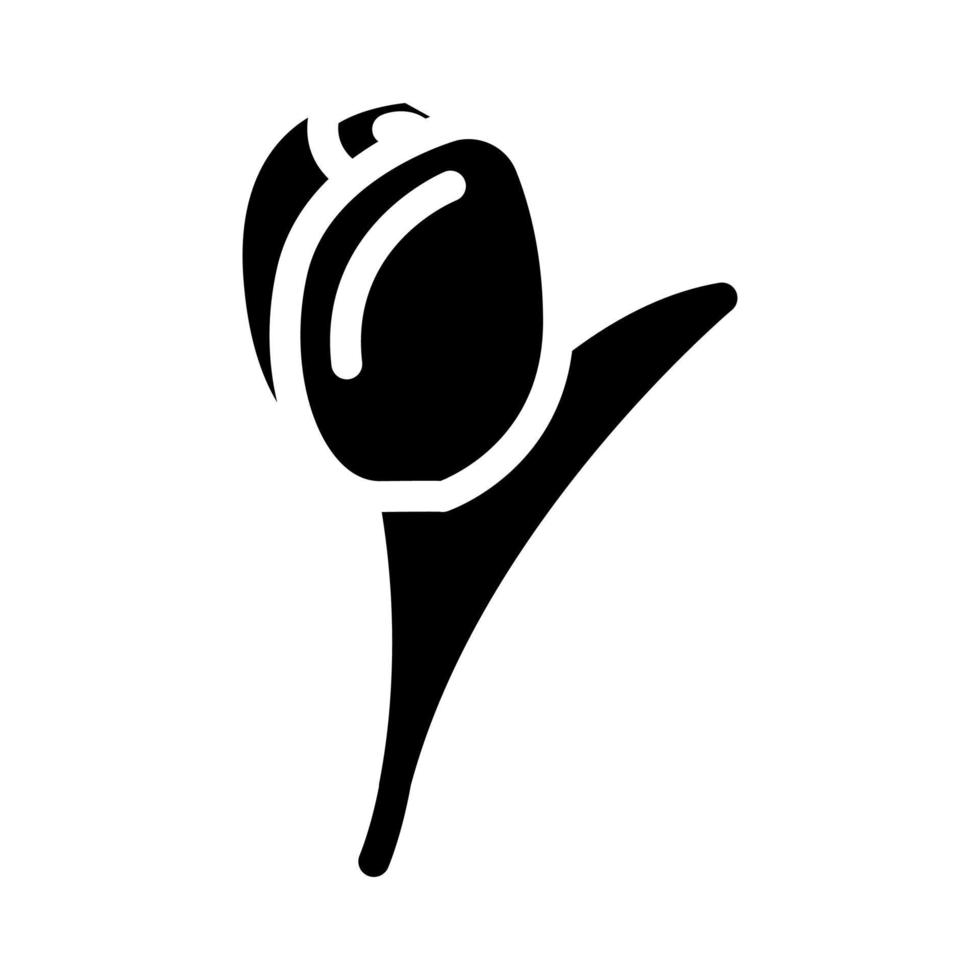 Tulpe blühen Frühling Glyphe Symbol Vektor Illustration