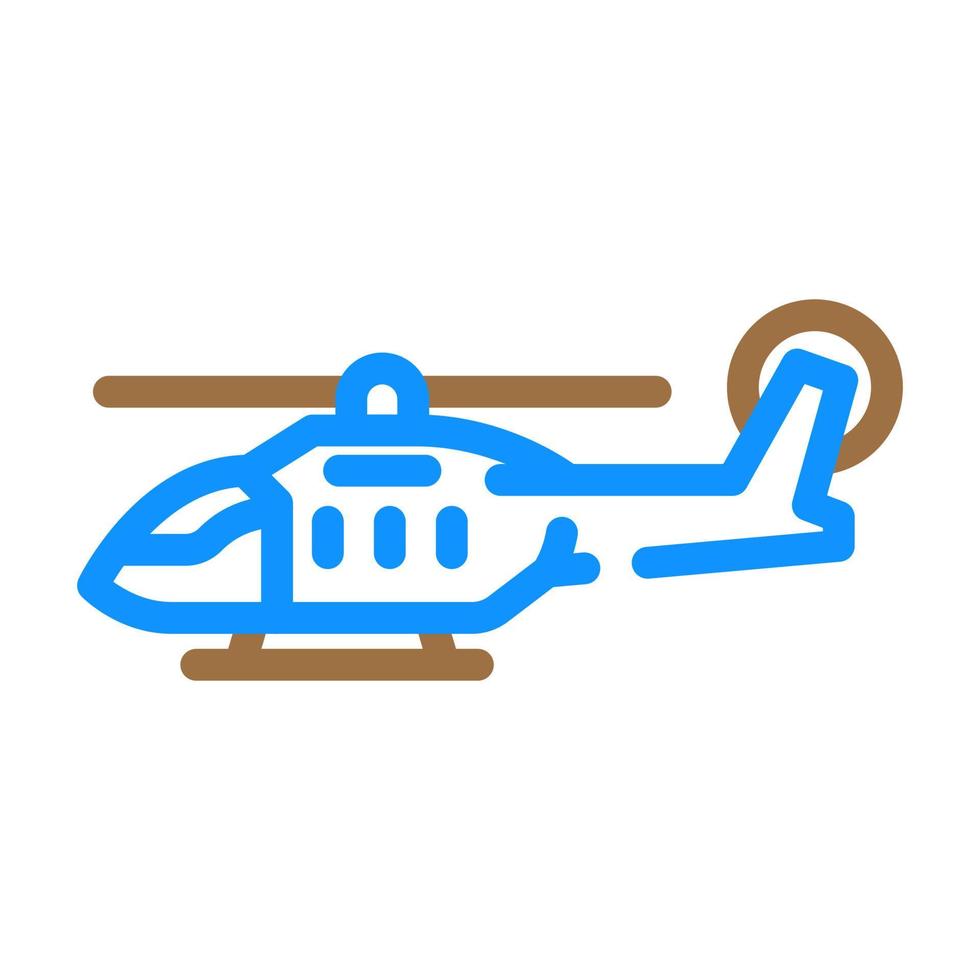 polis helikopter brottslighet Färg ikon vektor illustration