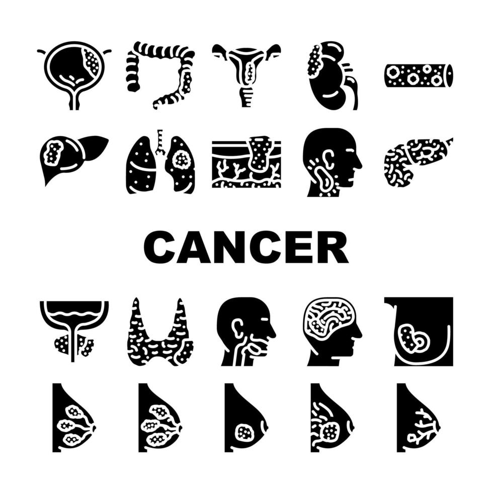cancer bröst band dag ikoner uppsättning vektor