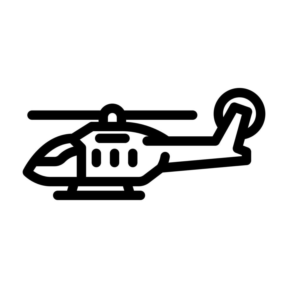 polis helikopter brottslighet linje ikon vektor illustration