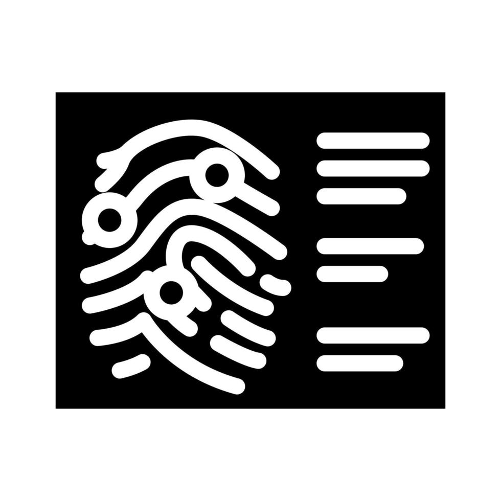 Fingerabdruck Verbrechen Glyphe Symbol Vektor Illustration