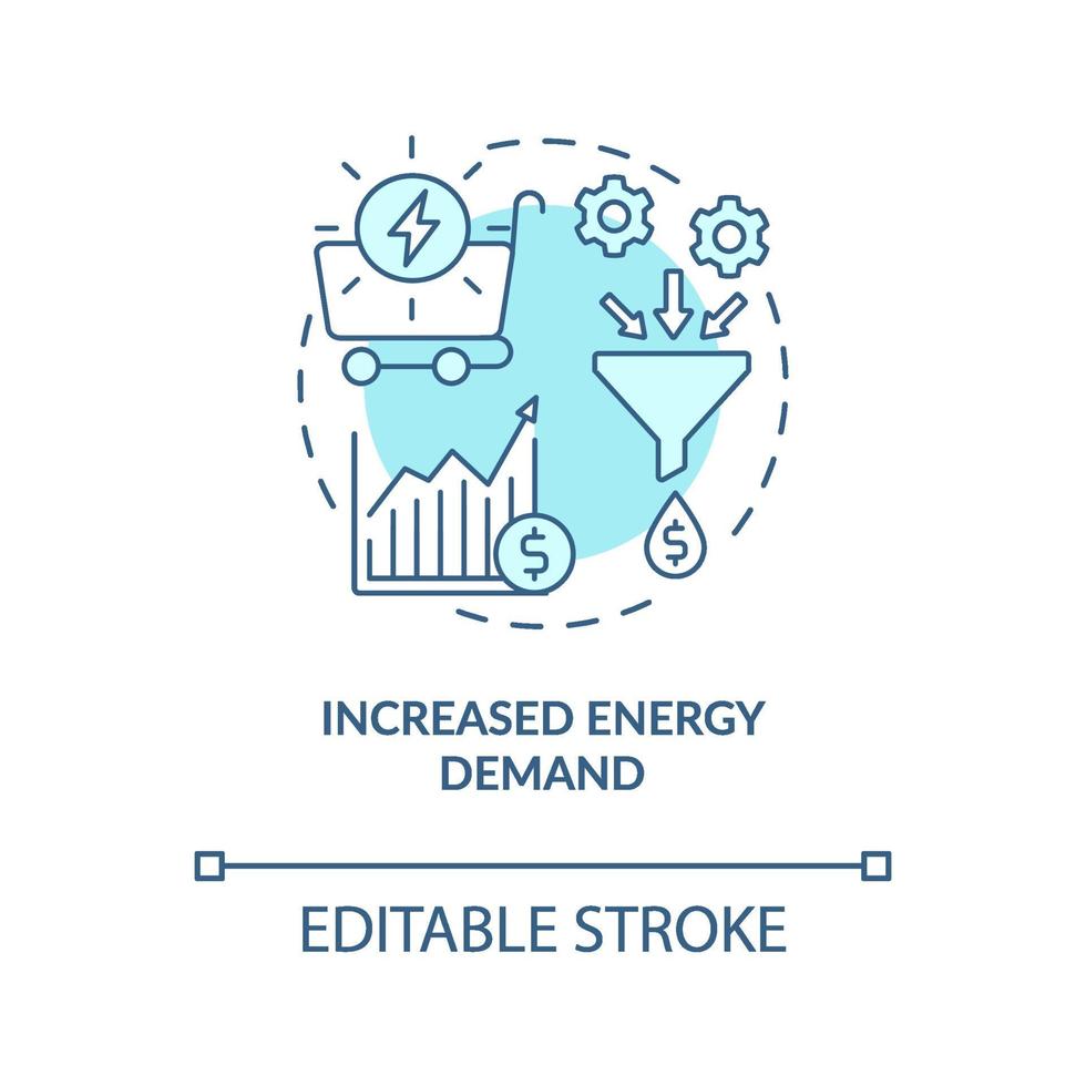 ökad energibehovsikon vektor