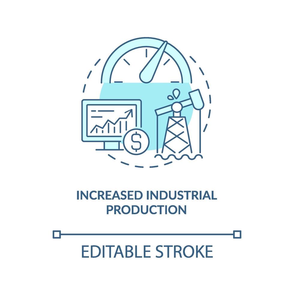 erhöhte industrielle Produktionskonzeptikone vektor