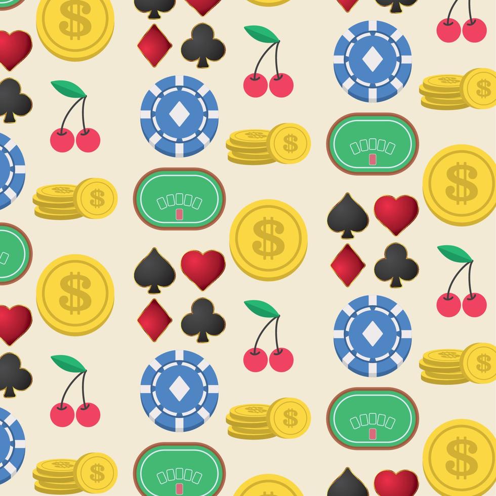 Muster Hintergrund mit Kasino Symbole Vektor Illustration