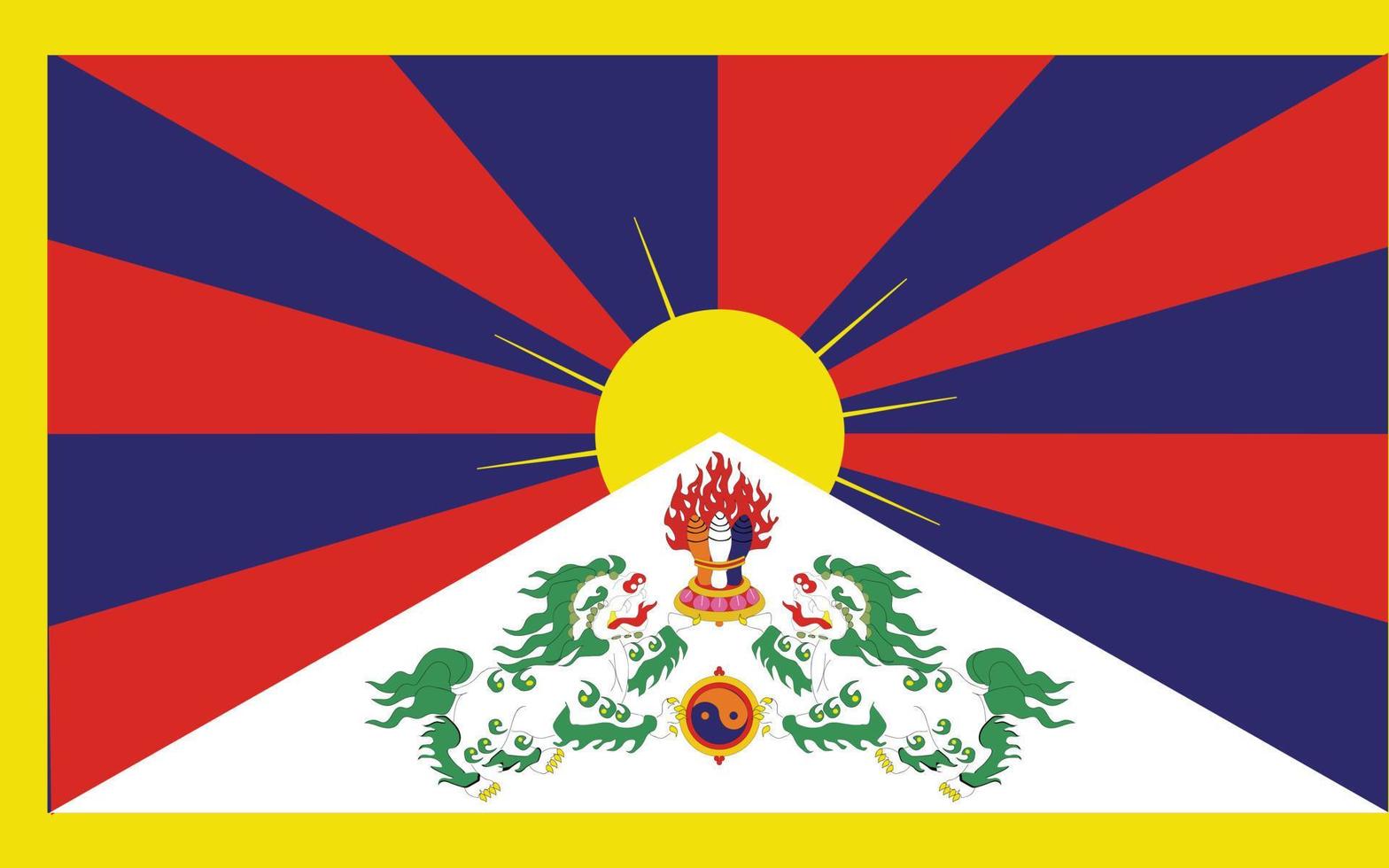 flagga av tibet.nationell flagga av tibet fri vektor