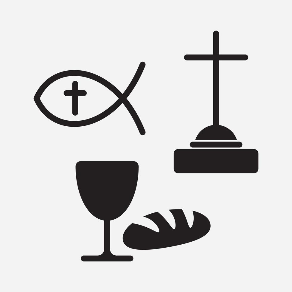 kristen och katolik ikoner vektor