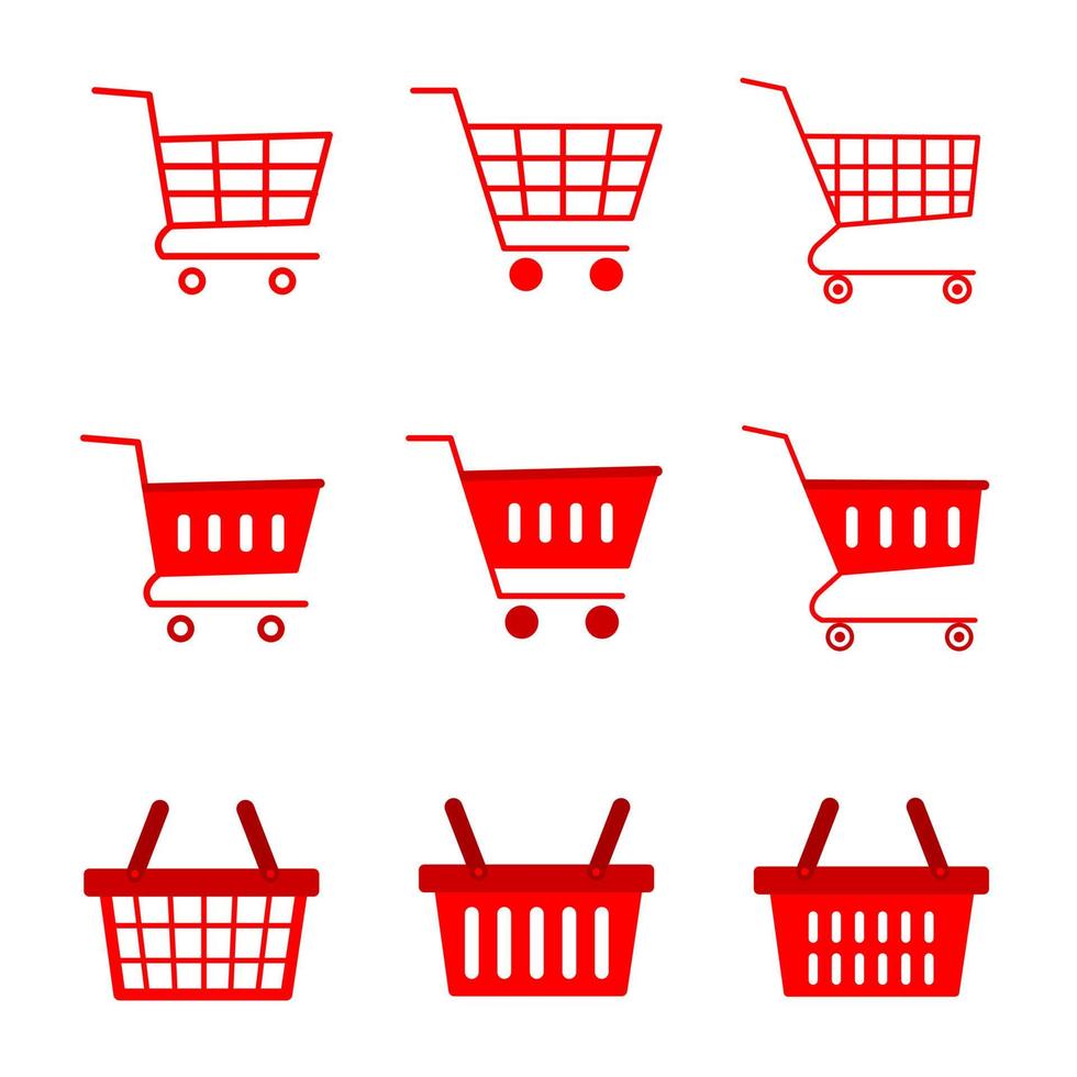 Einkaufen Wagen Symbol Geschäft und Verkauf Symbol, Einkaufen Korb Vektor Symbole.