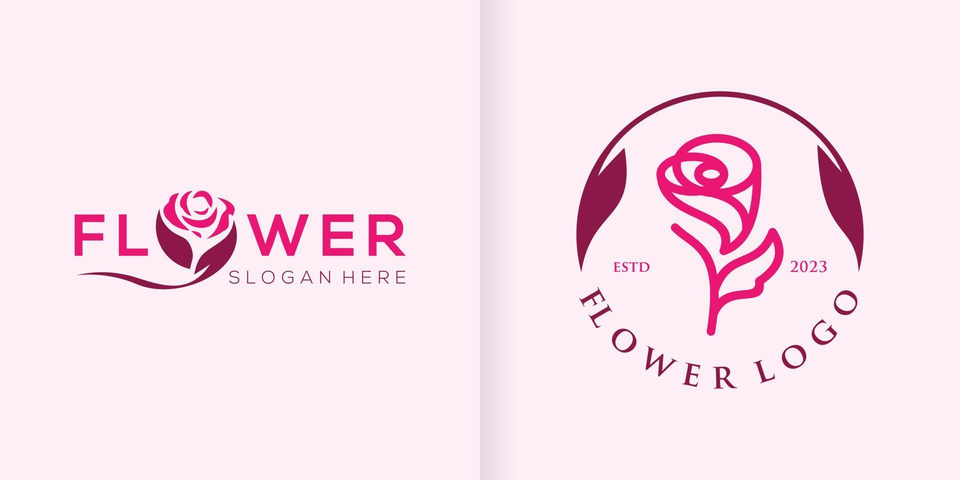 Lotus Blume Sammlung abstrakt Logo Schönheit Spa Salon kosmetisch Marke linear Stil. geloopt Blätter Logo Design Vektor Luxus Mode Vorlage Teil 2