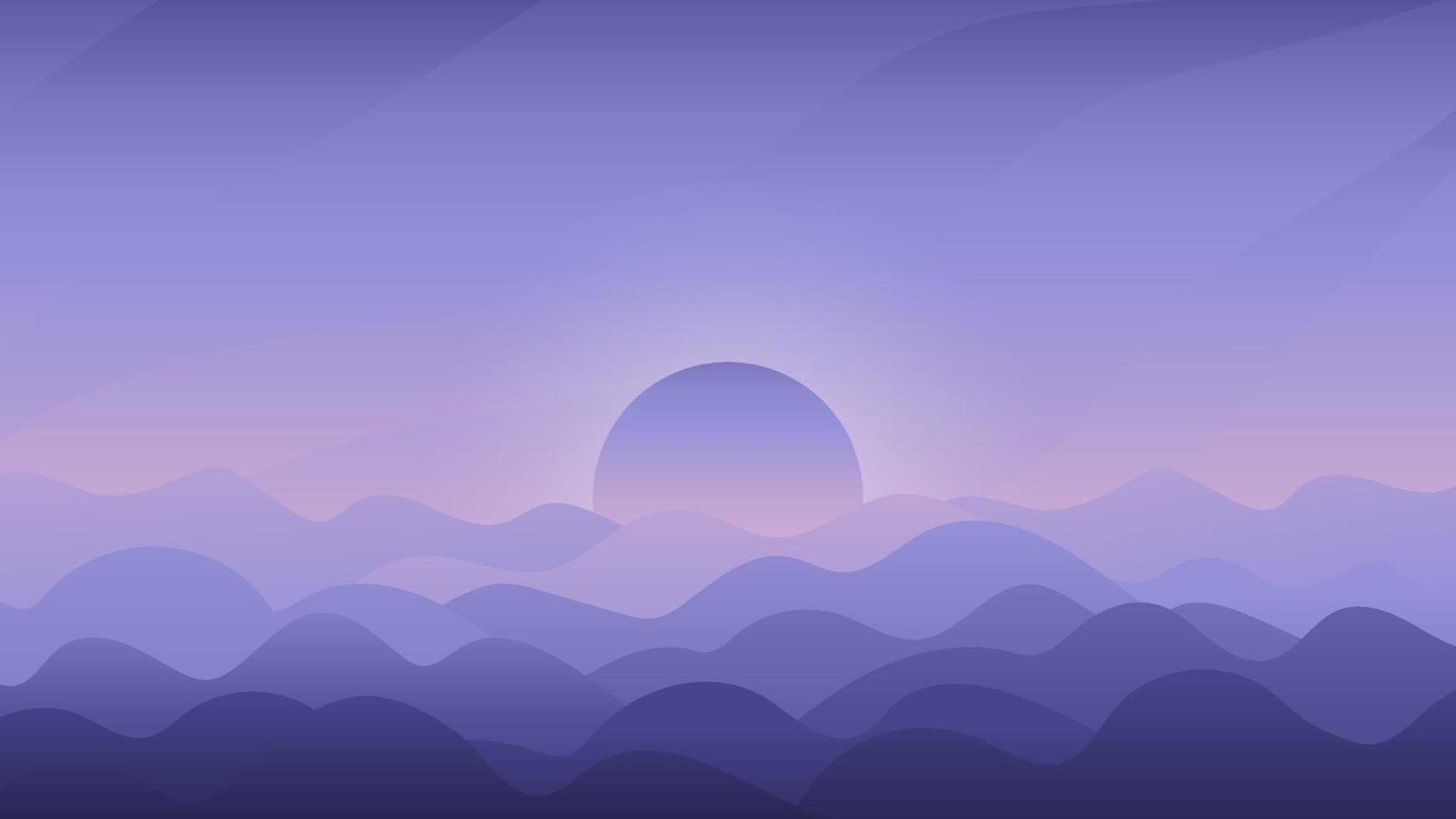 violett lila Berg Landschaft Vektor Hintergrund abstrakt. Vektor Illustration. eben sehr peri bringt einfarbig Berg Hügel Panorama- Landschaft Vektor Hintergrund