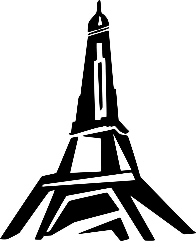 Vektor Silhouette von Eiffel Turm auf Weiß Hintergrund