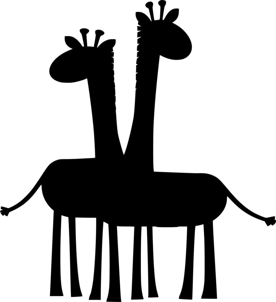 Vektor Silhouette von Giraffe auf Weiß Hintergrund