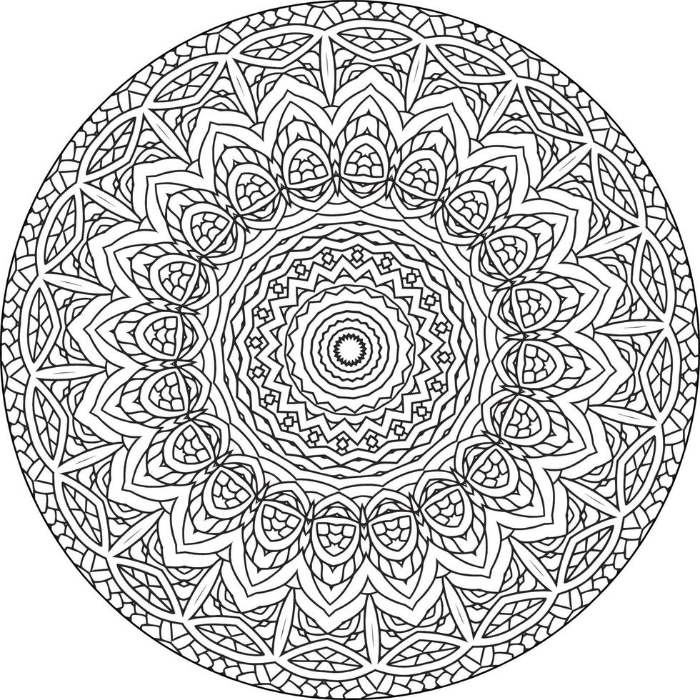 lätt cirkulär mönster i form av mandala för henna, mehndi, tatuering, dekoration. dekorativ prydnad i etnisk orientalisk stil. färg bok sida vektor