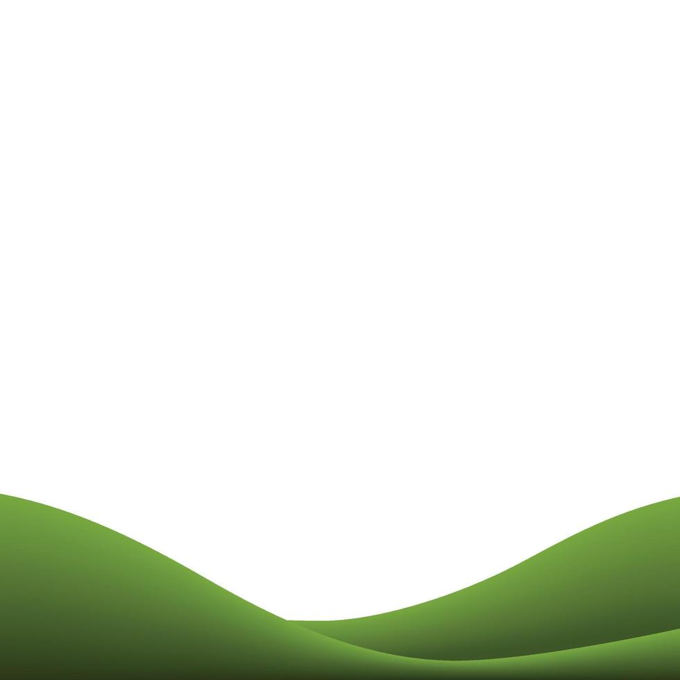grüner Grashügelhintergrund lokalisiert auf Weiß. abstrakter Hintergrund im Freien für natürliches Schablonendesign. Vektor. vektor