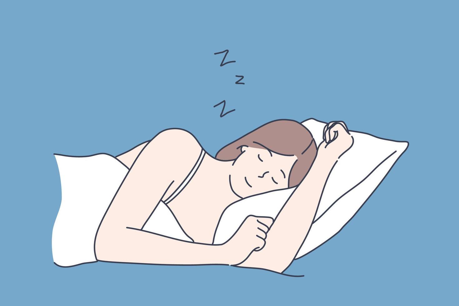 schlafen, Ermüdung, Schlaflosigkeit Konzept. vektor