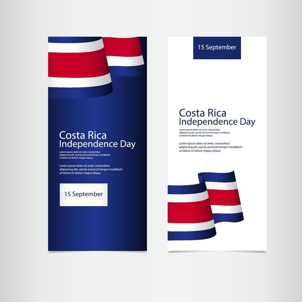 Costa Rica Unabhängigkeitstag Vektor Vorlage Design Illustration