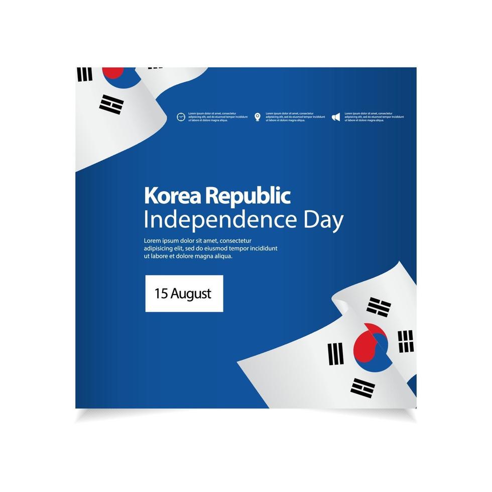 Korea republik oberoende dag vektor mall design illustration