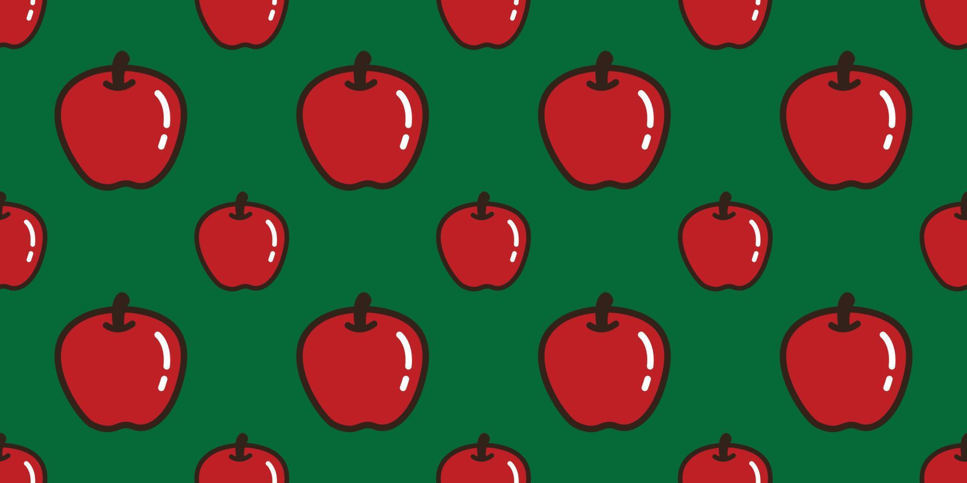 Apfel nahtlos Muster Vektor Obst isoliert wiederholen Hintergrund Illustration Karikatur Gekritzel Hintergrund