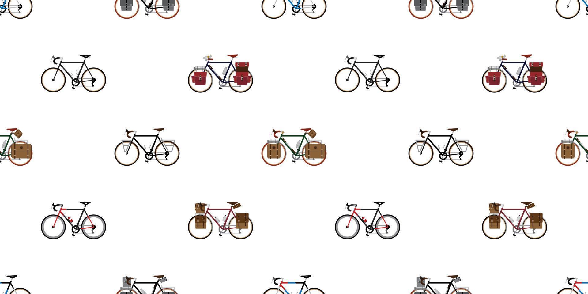 cykel sömlös mönster vektor cykling isolerat bakgrund tapet årgång touring cykel