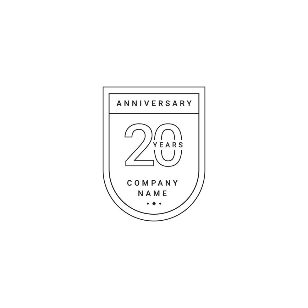 20 Jahre Jubiläumsfeier Ihrer Firma Vektor Vorlage Design Illustration
