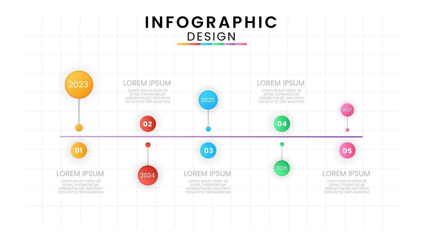 infographic mall för företag begrepp. tidslinje med 5 steg och bearbeta. vektor presentation infographic