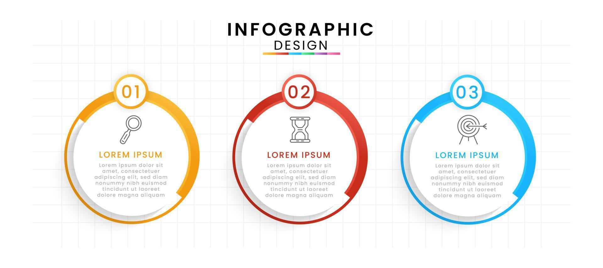 vektor infographic design mall modern tidslinjen. 3 alternativ eller steg, företag projekt mall för presentation och Rapportera