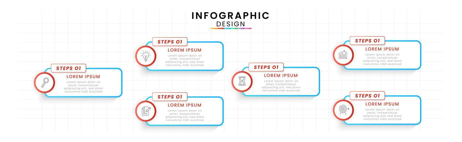 infographic mall för företag. tidslinje begrepp med 6 steg. vektor