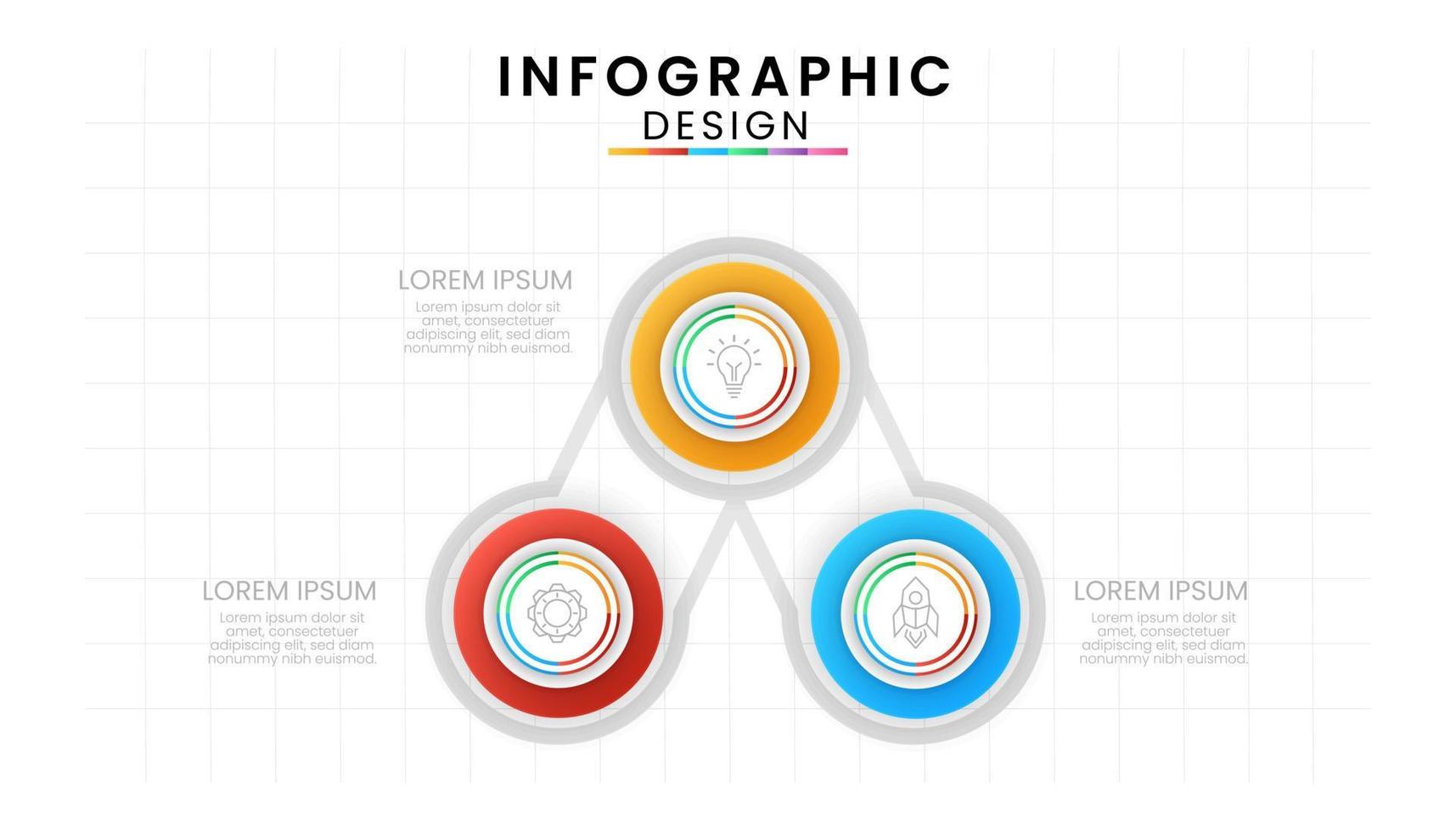Geschäft Daten Prozess Diagramm Konzept. Kreis Infografik Symbole entworfen zum modern Hintergrund Vorlage mit 3 Optionen, Schritte, Teile vektor