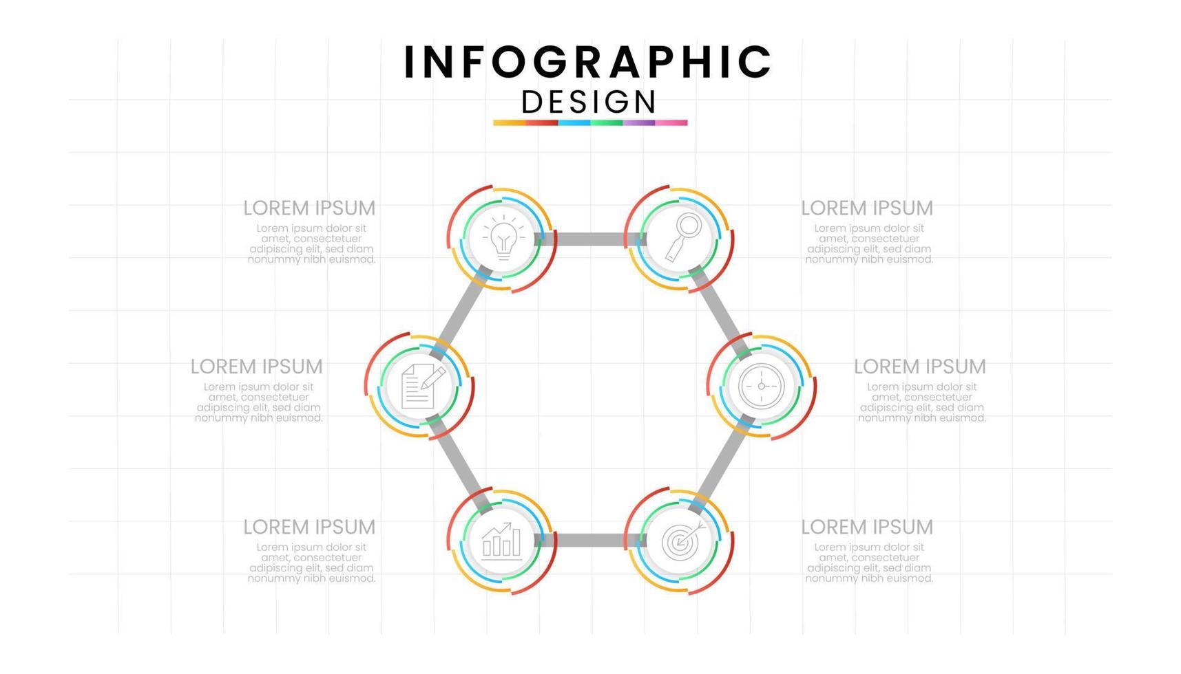 infographic mall för företag. cirkel begrepp med 5 steg vektor