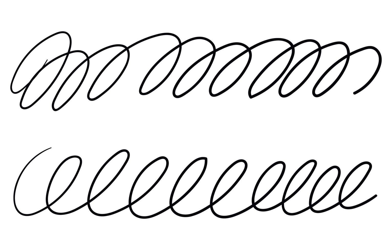 Gekritzel Sammlung von Hand gezeichnet Kringel wirbelt. Linie kritzeln lockig Sammlung.Vektor isoliert Illustration vektor