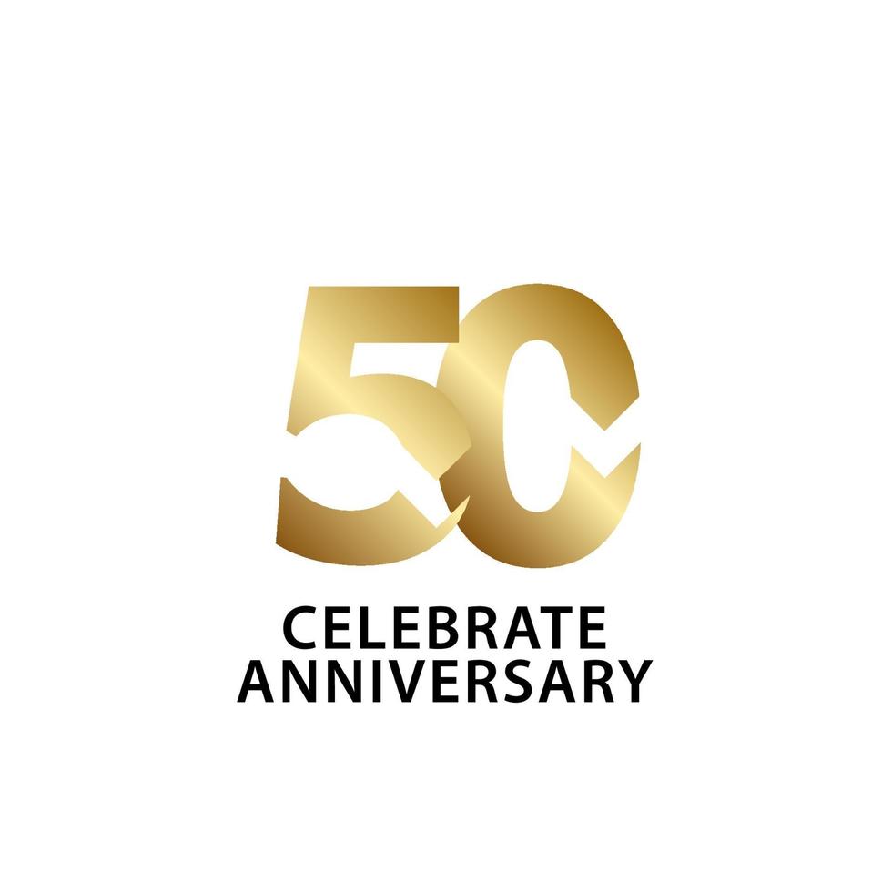 50-årsjubileum firar guldvektormalldesignillustration vektor