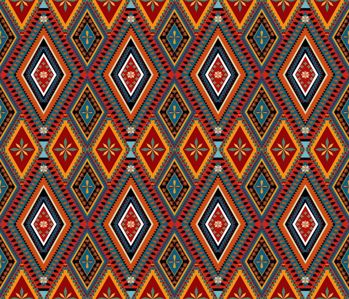 färgrik etnisk folk geometrisk sömlös mönster i vektor illustration design för tyg, matta, matta, scarf, omslag papper, bricka och Mer