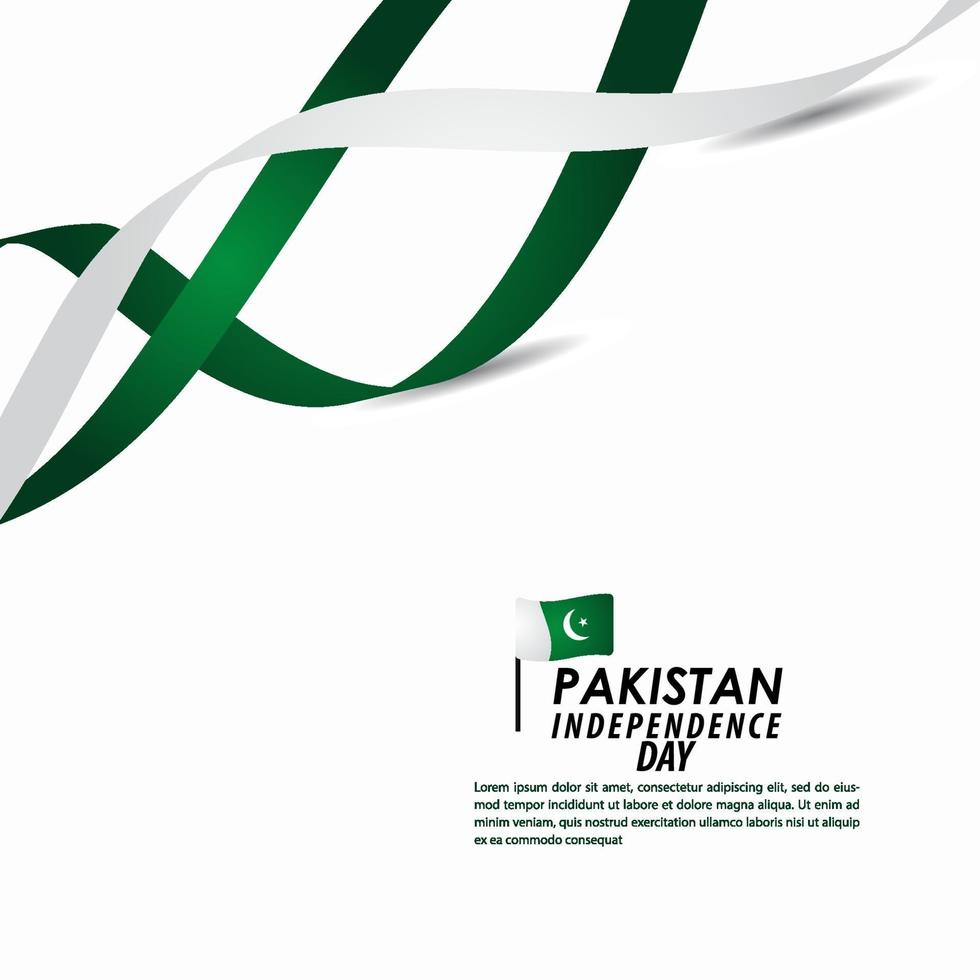 pakistan självständighetsdagen firande vektor mall design illustration