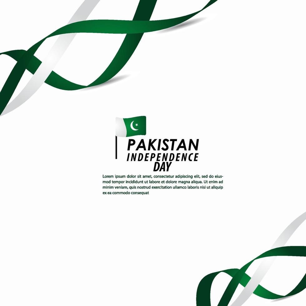 pakistan självständighetsdagen firande vektor mall design illustration