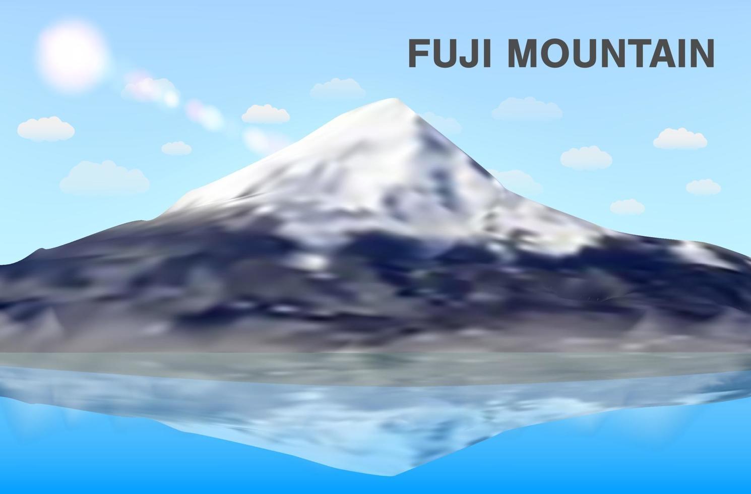 Fuji-Gebirgsreflex auf dem Wasser vektor
