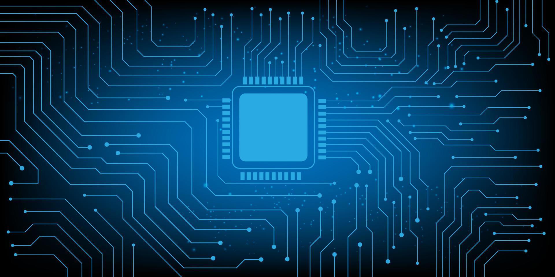 Computerchip-Elektronikplatinenvektor für Technologie- und Finanzkonzept und Bildung für die Zukunft vektor