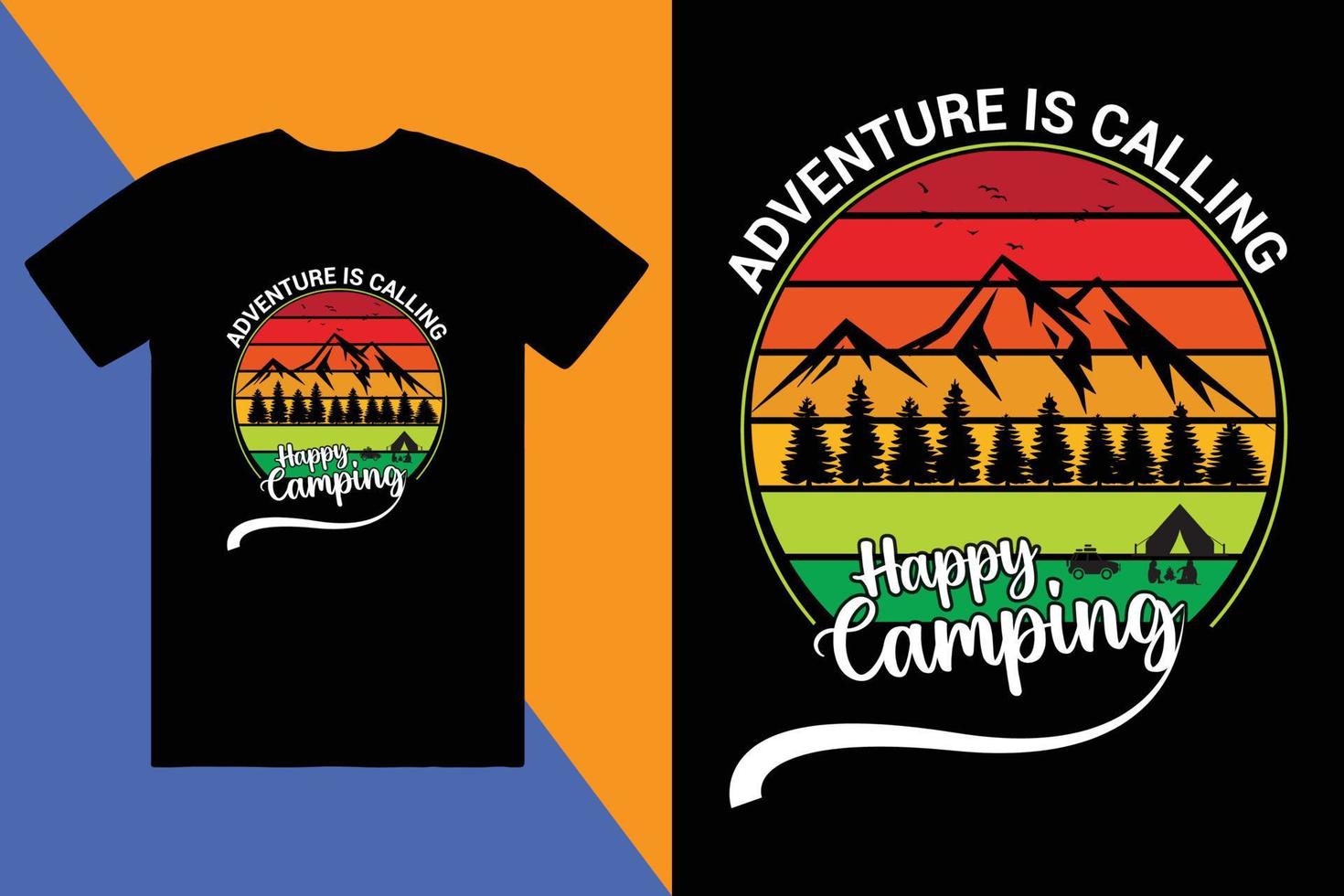 Abenteuer, Berg, draussen, Camping, Benutzerdefiniert Logo T-Shirt Design vektor