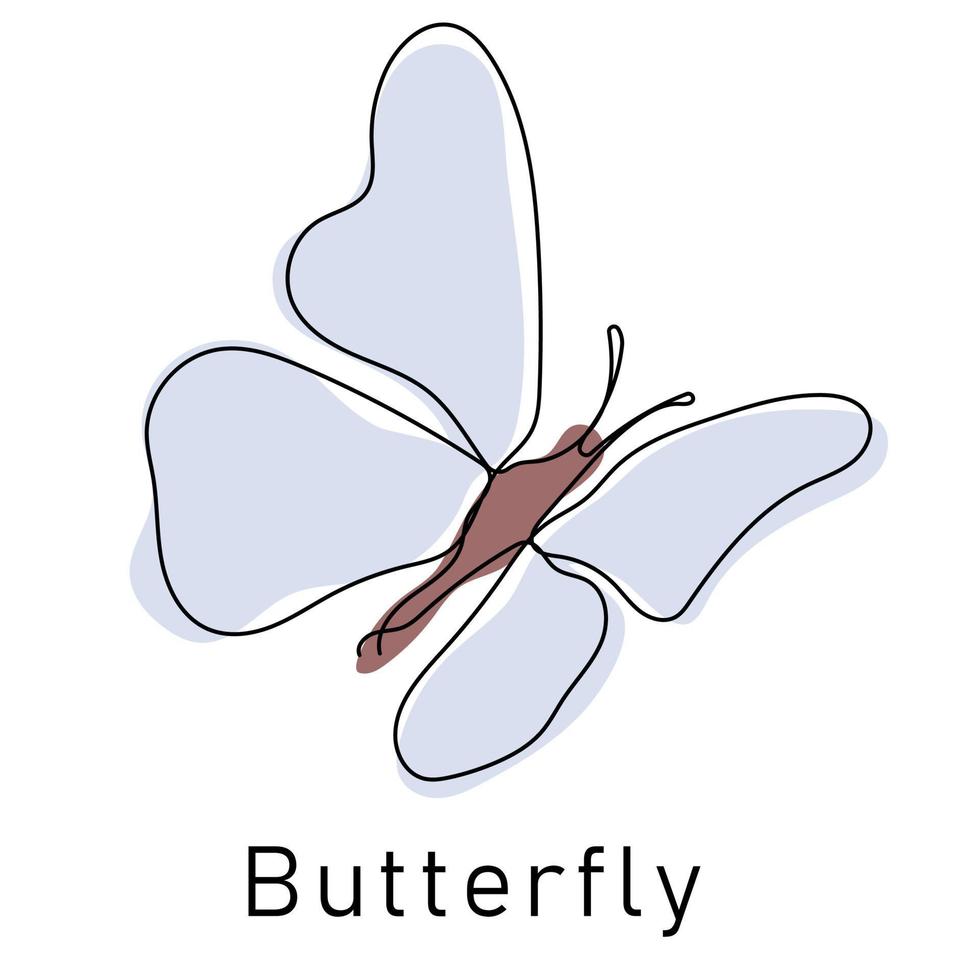 Schmetterling kontinuierlich Linie Zeichnung Element isoliert auf Weiß Hintergrund zum Logo oder dekorativ Element vektor